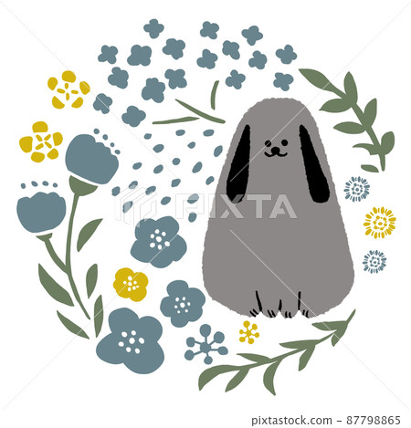 Dogs and flowers Dogs and flowers 87798865