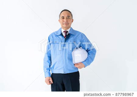 男式白色背景工作服頭盔 87798967