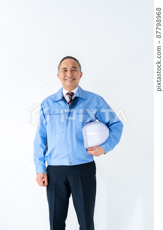 男式白色背景工作服頭盔 87798968