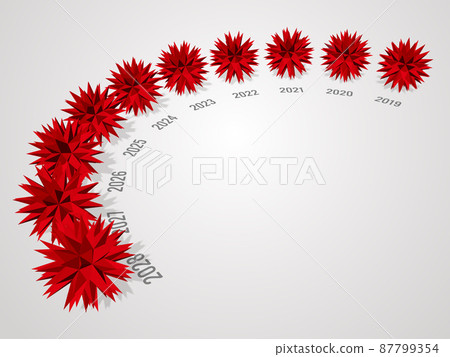 10-year calendar infographic showing pandemics and conflicts red 87799354