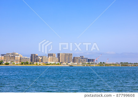 Scenery of the Mishima water area (Island City from the Kashii coast promenade) [Higashi-ku, Fukuoka City] 87799608