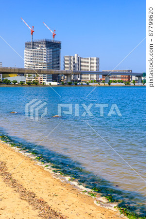 三島水域的風景（從香椎海岸散步道看的島城）[福岡市東區] 87799620