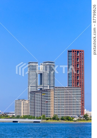 Scenery of the Mishima water area (Island City from the Kashii coast promenade) [Higashi-ku, Fukuoka City] 87799626