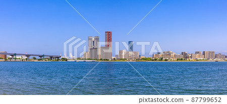Landscape of Mishima water area (Island City from Kashii coast promenade) Panorama [Higashi-ku, Fukuoka City] 87799652