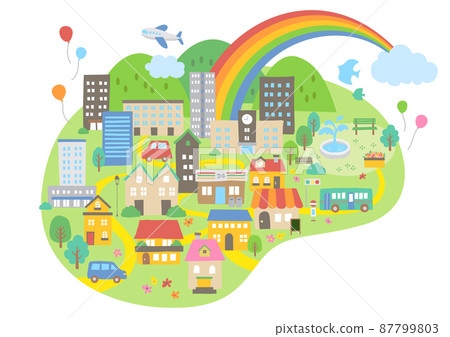 熱鬧的城市景觀圖 87799803