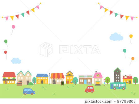 Lively residential area frame 87799805