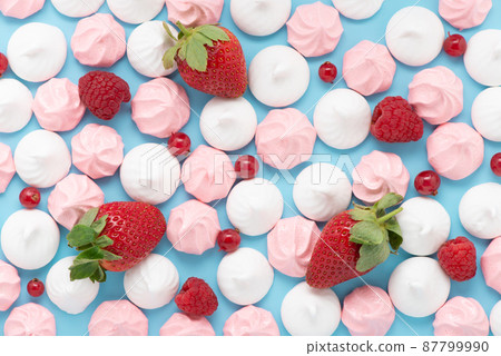pink and white sweet meringue kiss cookies  87799990