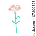 Carnation cute stamp style illustration 87800328
