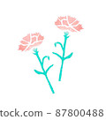 Carnation Hanko style cute illustration 87800488