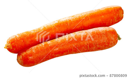 Two fresh orange carrots 87800809