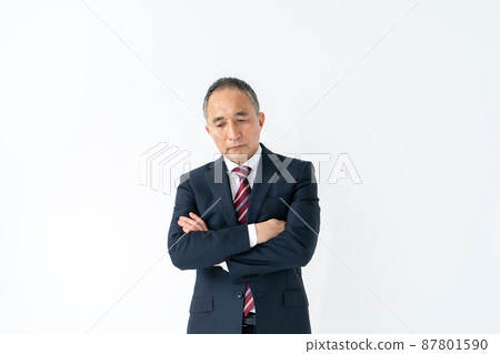 業務擔心的高級雙臂交叉 業務擔心的高級雙臂交叉 87801590