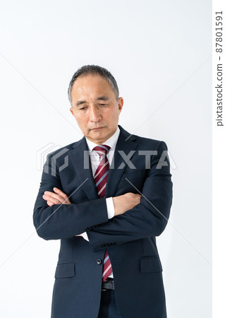業務擔心的高級雙臂交叉 業務擔心的高級雙臂交叉 87801591
