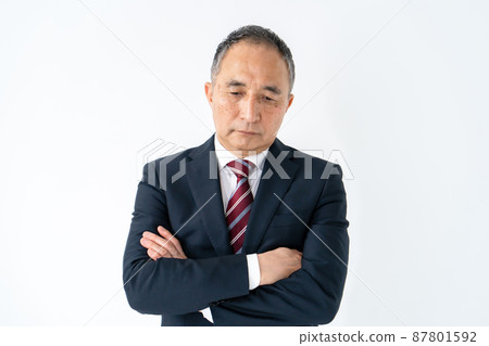 業務擔心的高級雙臂交叉 87801592
