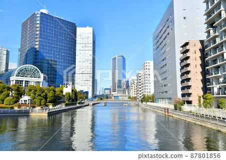 View toward Hamamatsucho from Minamihama Bridge / Shibaura Canal (Minato-ku, Tokyo) [2022.3] 87801856