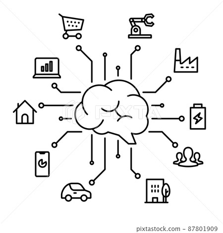 人工智能和技術/社會圖標 人工智能和技術/社會圖標 87801909