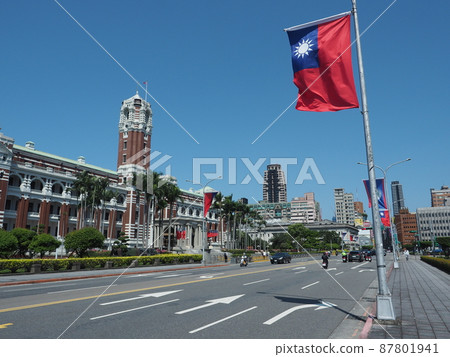 Taiwan Presidential Office Building and Flag of the Republic of China Taiwan Presidential Office Building and Flag of the Republic of China 87801941