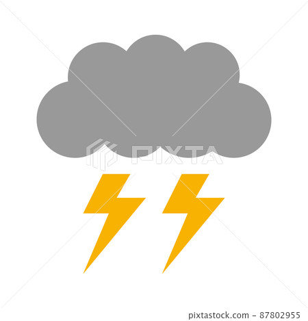 Vector illustration of clouds and Kaminari 87802955