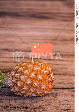 Image of Taiwanese pineapple and Chinese flag invasion 87803166