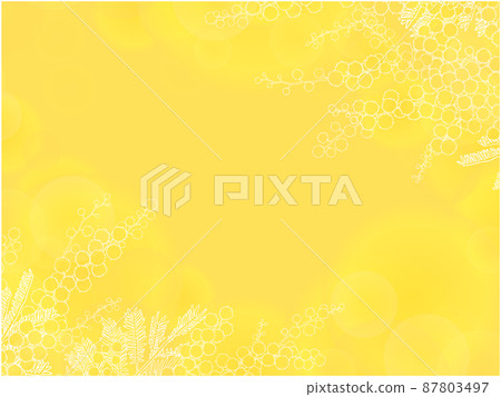 Mimosa line drawing frame ② (white line, background yellow, licking) Mimosa line drawing frame ② (white line, background yellow, licking) 87803497