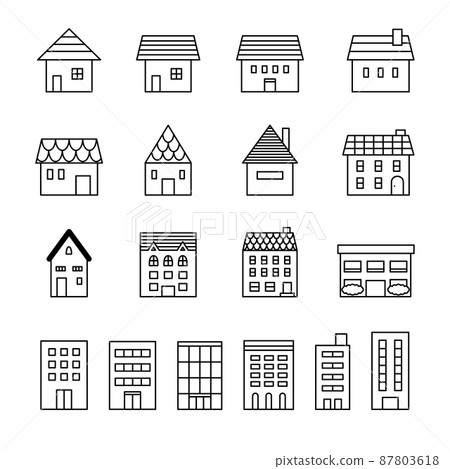 Building icon vector illustration set Building icon vector illustration set 87803618