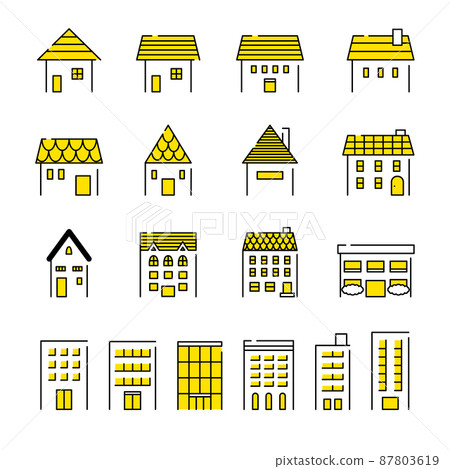 Building icon vector illustration set Building icon vector illustration set 87803619