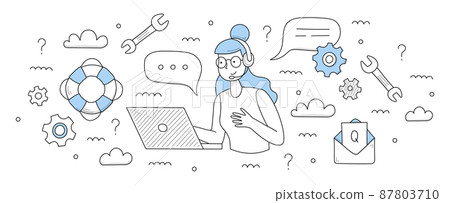 Customer help and support service background Customer help and support service background 87803710