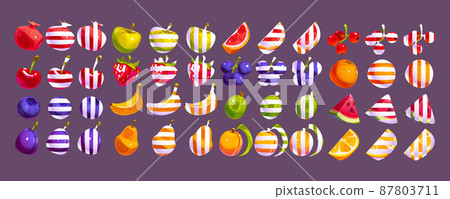 Fruit or berries game icons for casino, mobile app Fruit or berries game icons for casino, mobile app 87803711