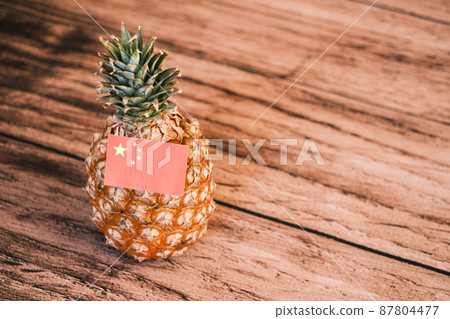 台灣菠蘿和中國國旗入侵的形象 87804477