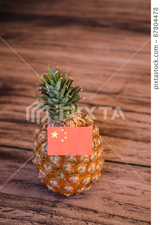 Image of Taiwanese pineapple and Chinese flag invasion 87804478