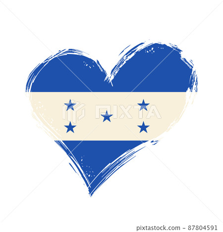 Honduras flag heart-shaped grunge background. Vector illustration. 87804591