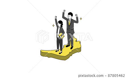 A smiling business person standing on a map of Osaka Prefecture, 3D illustrations, vector illustrations A smiling business person standing on a map of Osaka Prefecture, 3D illustrations, vector illustrations 87805462