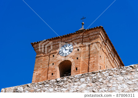 View of Clock Tower of Chinchon in Madrid 87806311