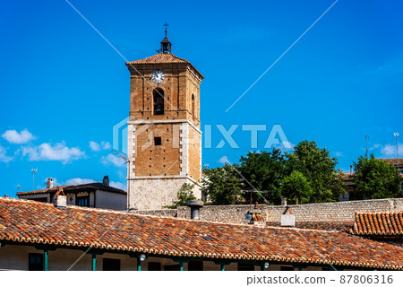 View of Clock Tower of Chinchon in Madrid 87806316