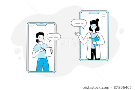 Doctor and patient online mobile health chat 87806405