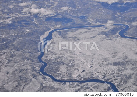 Russian Federation May Spring Aerial view of the distant land of Siberia 87806816