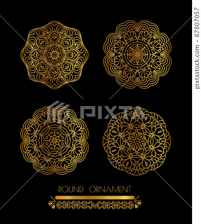 Gold round pattern - Stock Illustration [87807057] - PIXTA