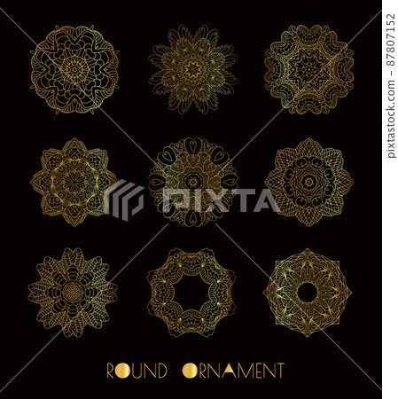 Gold round pattern Gold round pattern 87807152