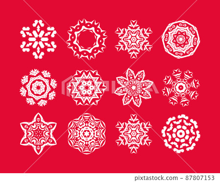Christmas snowflakes set 87807153
