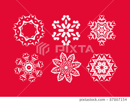 White snowflakes set White snowflakes set 87807154