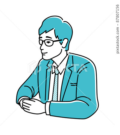 在某個窗口接受諮詢的商務人士 87807156