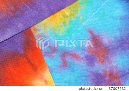 Abstract tie dye multicolor fabric cloth Boho pattern texture Abstract tie dye multicolor fabric cloth Boho pattern texture 87807282