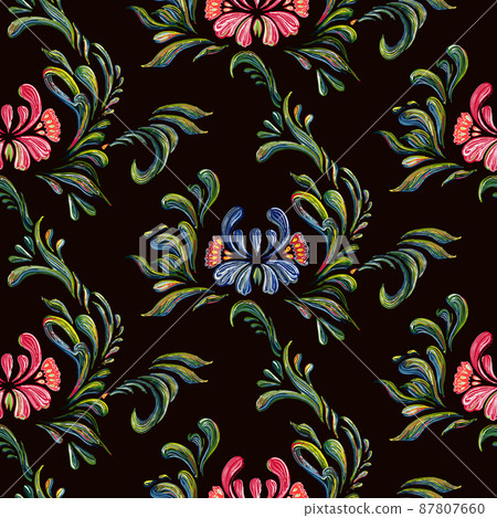 Seamless classic floral background. 87807660