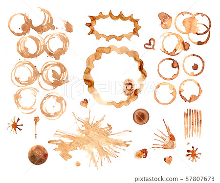 Coffee paint stains, splashes Coffee paint stains, splashes 87807673