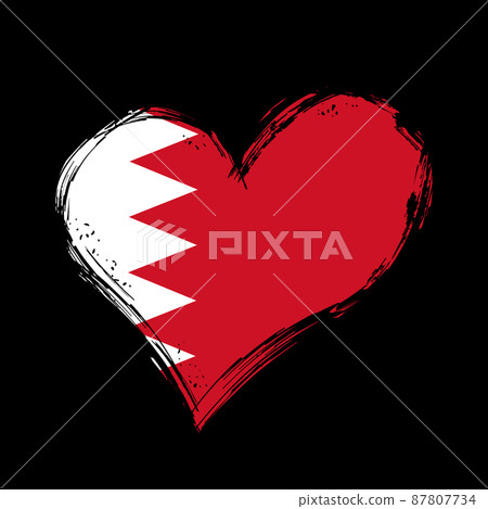 Bahraini flag heart-shaped grunge background. Vector illustration. Bahraini flag heart-shaped grunge background. Vector illustration. 87807734