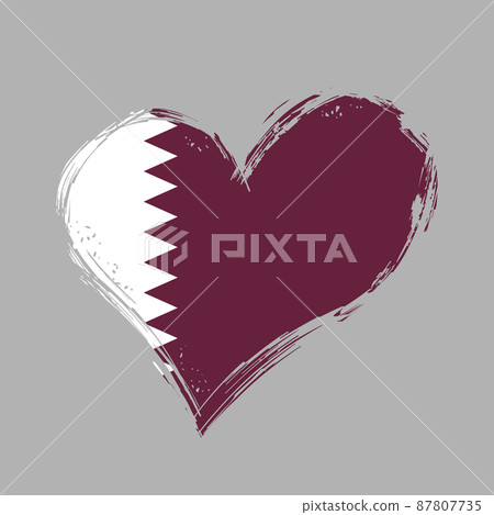 Qatari flag heart-shaped grunge background. Vector illustration. Qatari flag heart-shaped grunge background. Vector illustration. 87807735