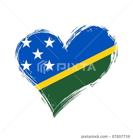 Solomon Islands flag heart-shaped grunge background. Vector illustration. Solomon Islands flag heart-shaped grunge background. Vector illustration. 87807739