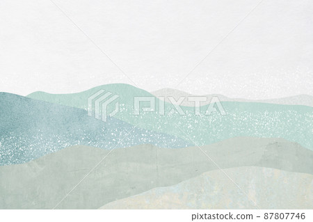 Japanese paper texture with abstract landscape pattern_Japanese style background of handmade paper 87807746