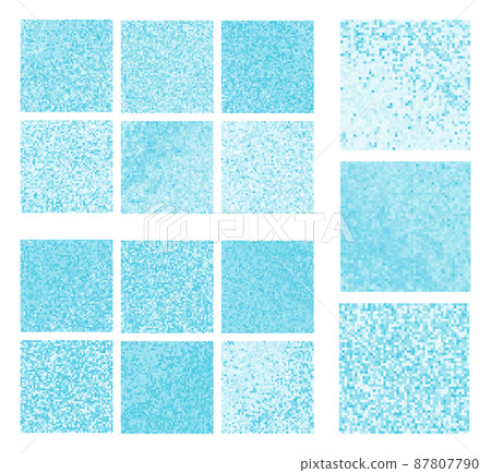 Abstract blue pixel mosaic 87807790