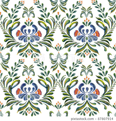 Seamless pattern with floral background 87807914