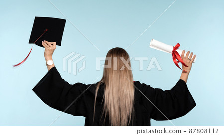 Woman celebrating graduation 87808112